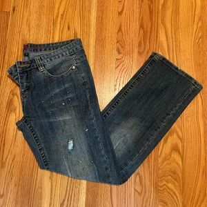 Y2K bebe Dark Blue Distressed Jeans